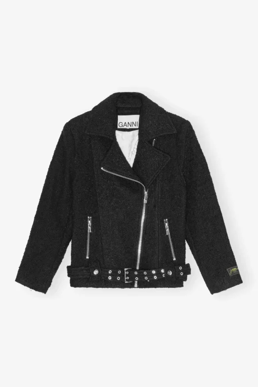 GANNI Ganni Exclusives | Kåper & Jakker<Textured Boucle Wool-jakke Black