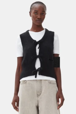 GANNI Ganni Exclusives | Strikkeplagg<Tie String-vest Black