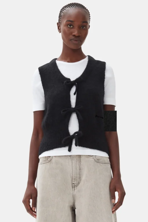 GANNI Ganni Exclusives | Strikkeplagg<Tie String-vest Black