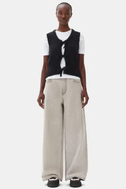 GANNI Ganni Exclusives | Strikkeplagg<Tie String-vest Black
