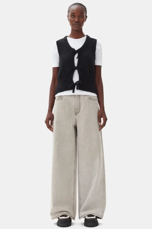GANNI Ganni Exclusives | Strikkeplagg<Tie String-vest Black