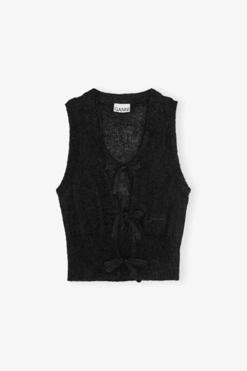 GANNI Ganni Exclusives | Strikkeplagg<Tie String-vest Black