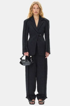 GANNI Plus Size Klær | Ganni Exclusives<Tweed Suiting-blazer Black