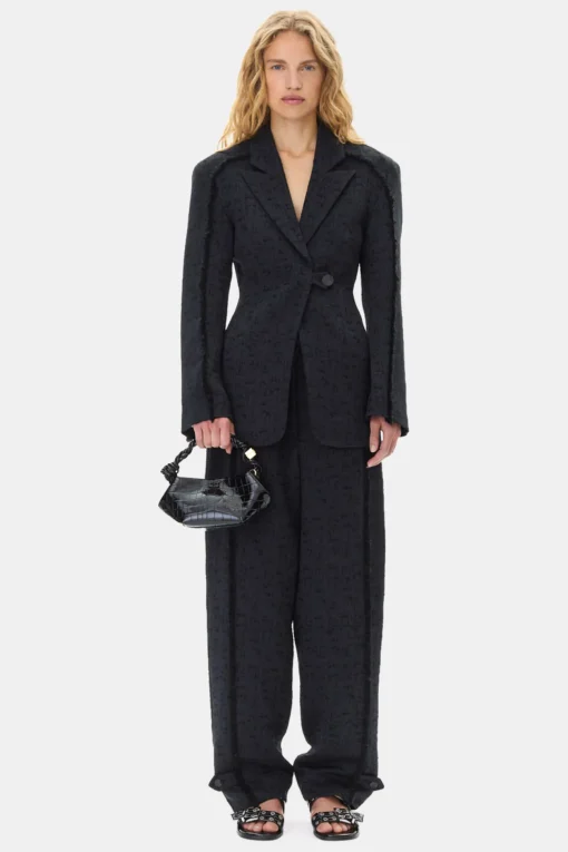 GANNI Plus Size Klær | Ganni Exclusives<Tweed Suiting-blazer Black