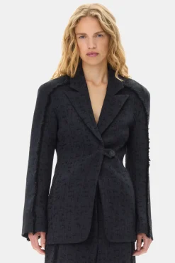GANNI Plus Size Klær | Ganni Exclusives<Tweed Suiting-blazer Black