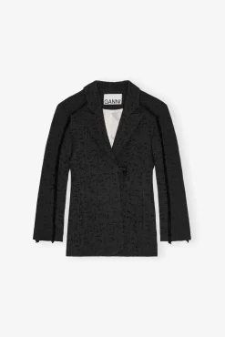 GANNI Plus Size Klær | Ganni Exclusives<Tweed Suiting-blazer Black