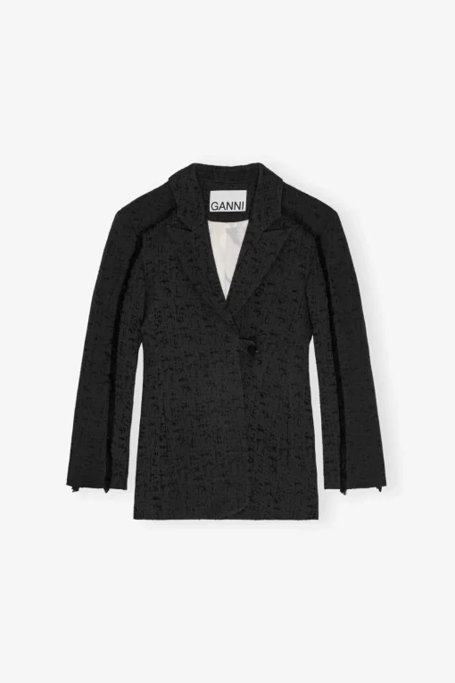 GANNI Plus Size Klær | Ganni Exclusives<Tweed Suiting-blazer Black