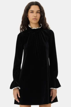 GANNI Festklær | Kjoler<Velvet Jersey A-line Mini-kjole Black