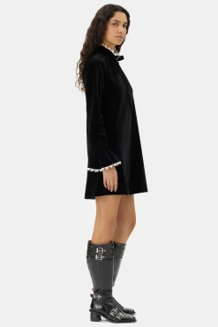 GANNI Festklær | Kjoler<Velvet Jersey A-line Mini-kjole Black