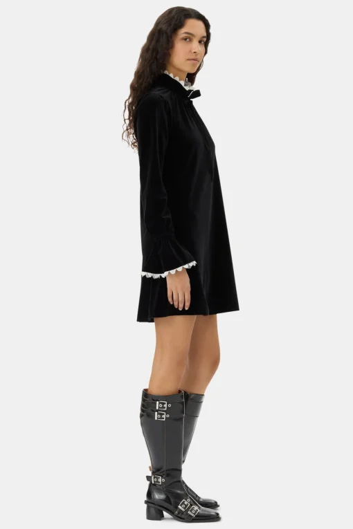 GANNI Festklær | Kjoler<Velvet Jersey A-line Mini-kjole Black