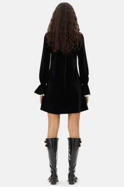 GANNI Festklær | Kjoler<Velvet Jersey A-line Mini-kjole Black