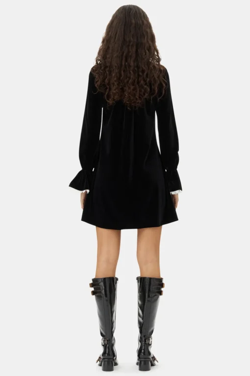 GANNI Festklær | Kjoler<Velvet Jersey A-line Mini-kjole Black
