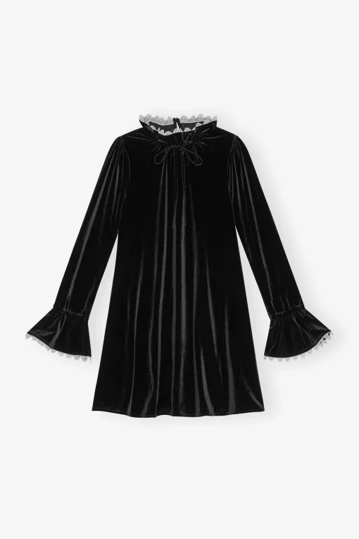 GANNI Festklær | Kjoler<Velvet Jersey A-line Mini-kjole Black