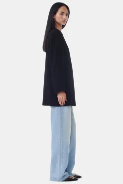 GANNI Dresstoff | Sett<Viscose Boxy-blazer Black