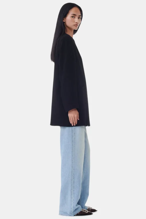 GANNI Dresstoff | Sett<Viscose Boxy-blazer Black
