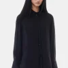 GANNI Topper<Viscose Habotai Oversized-skjorte Black