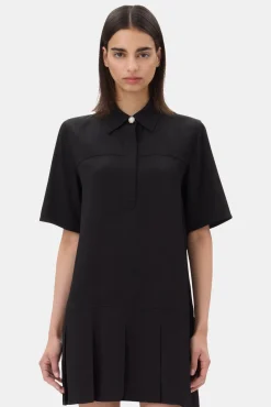 GANNI Plus Size Klær | Festklær<Viscose Twill Mini-kjole Black