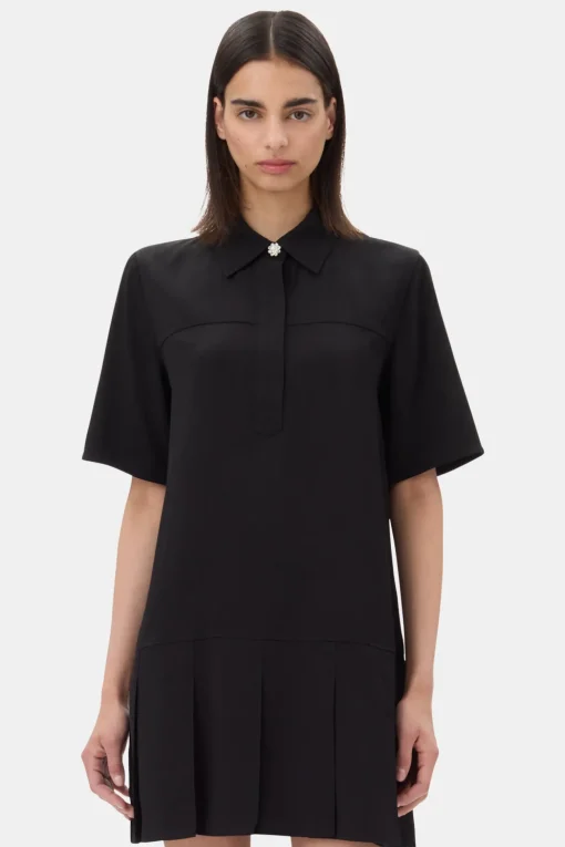 GANNI Plus Size Klær | Festklær<Viscose Twill Mini-kjole Black