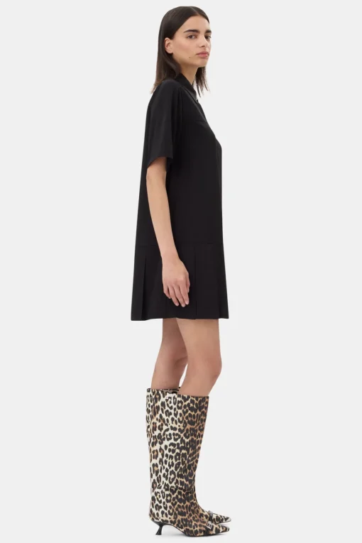 GANNI Plus Size Klær | Festklær<Viscose Twill Mini-kjole Black
