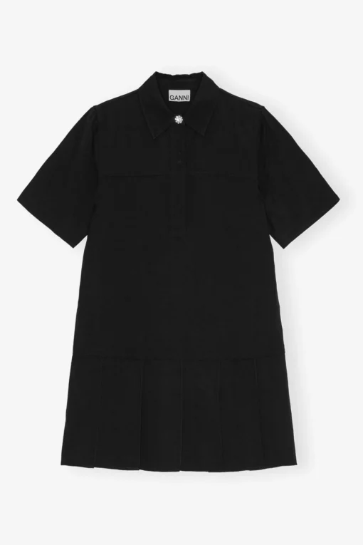 GANNI Plus Size Klær | Festklær<Viscose Twill Mini-kjole Black