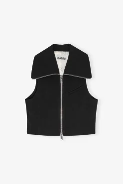 GANNI Ganni Exclusives | Kåper & Jakker<Zip-vest Black