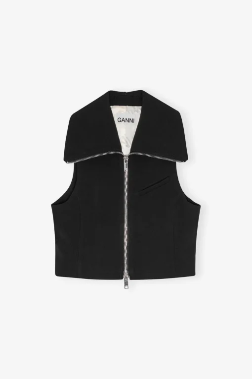 GANNI Ganni Exclusives | Kåper & Jakker<Zip-vest Black