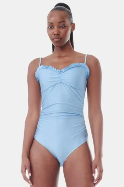 GANNI Ganni Exclusives<Blue Gathered-badedrakt GlacierLake