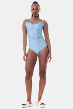 GANNI Ganni Exclusives<Blue Gathered-badedrakt GlacierLake