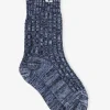 GANNI Sokker<Blue Melange Ribbed-sokker DustyBlue