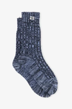 GANNI Sokker<Blue Melange Ribbed-sokker DustyBlue