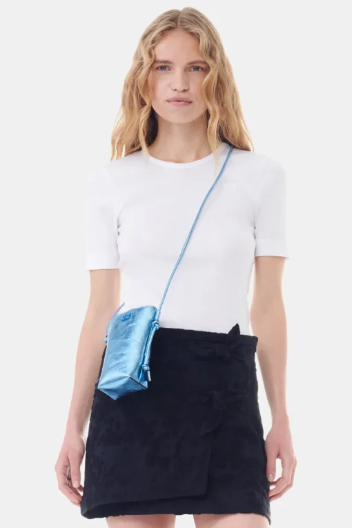 GANNI Mini Vesker | Crossbody Vesker<Blue Metallic Bou-crossbodyveske BlueCuracao