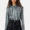 GANNI Ganni Exclusives | Topper<Blue Snake Printed-skjorte CelestialBlue