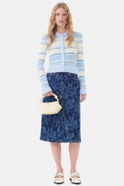 GANNI Strikkeplagg<Blue Stripe-cardigan Skyway