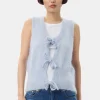 GANNI Ganni Exclusives | Strikkeplagg<Blue Tie String-vest Heather