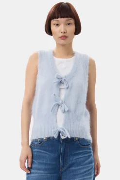 GANNI Ganni Exclusives | Strikkeplagg<Blue Tie String-vest Heather