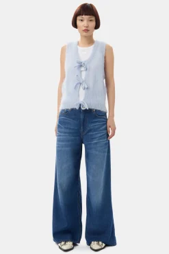 GANNI Ganni Exclusives | Strikkeplagg<Blue Tie String-vest Heather