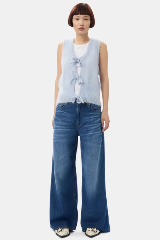 GANNI Ganni Exclusives | Strikkeplagg<Blue Tie String-vest Heather