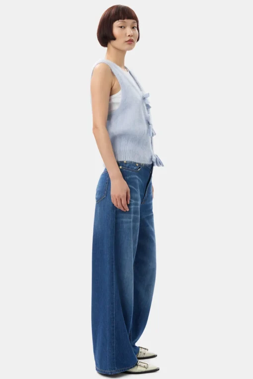GANNI Ganni Exclusives | Strikkeplagg<Blue Tie String-vest Heather