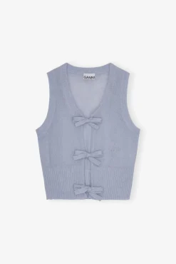 GANNI Ganni Exclusives | Strikkeplagg<Blue Tie String-vest Heather