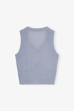 GANNI Ganni Exclusives | Strikkeplagg<Blue Tie String-vest Heather