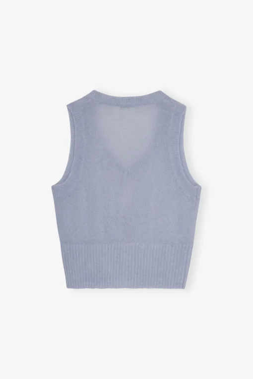 GANNI Ganni Exclusives | Strikkeplagg<Blue Tie String-vest Heather