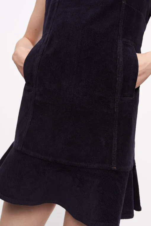 GANNI Fabrics Of The Future | Sett<Blue Washed Corduroy Strap Mini-kjole SkyCaptain