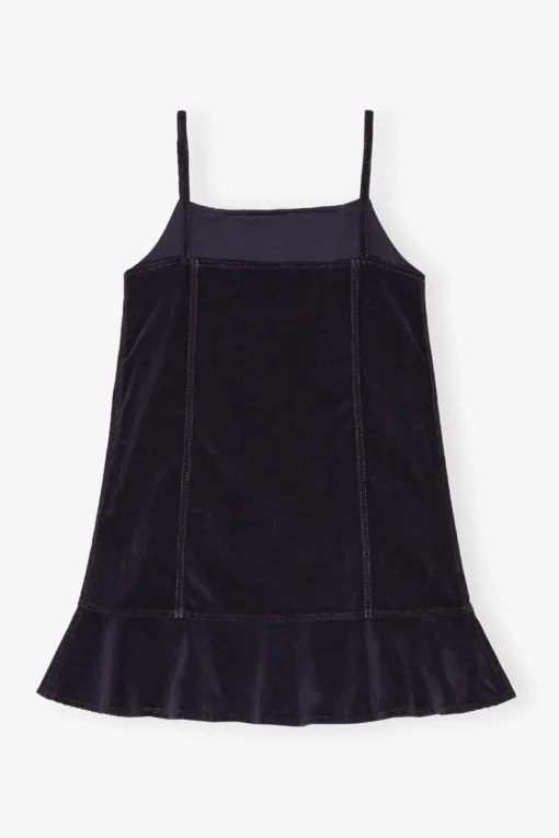 GANNI Fabrics Of The Future | Sett<Blue Washed Corduroy Strap Mini-kjole SkyCaptain
