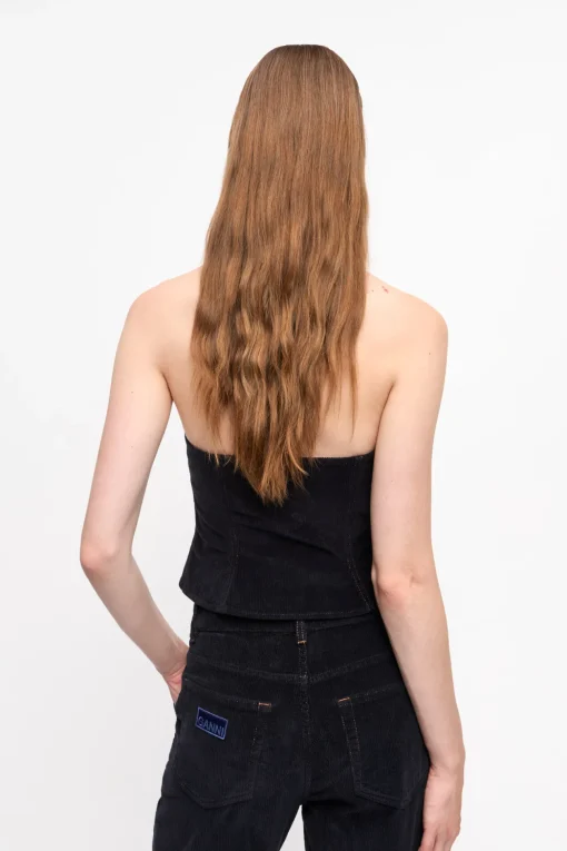 GANNI Fabrics Of The Future | Sett<Blue Washed Corduroy-topp SkyCaptain