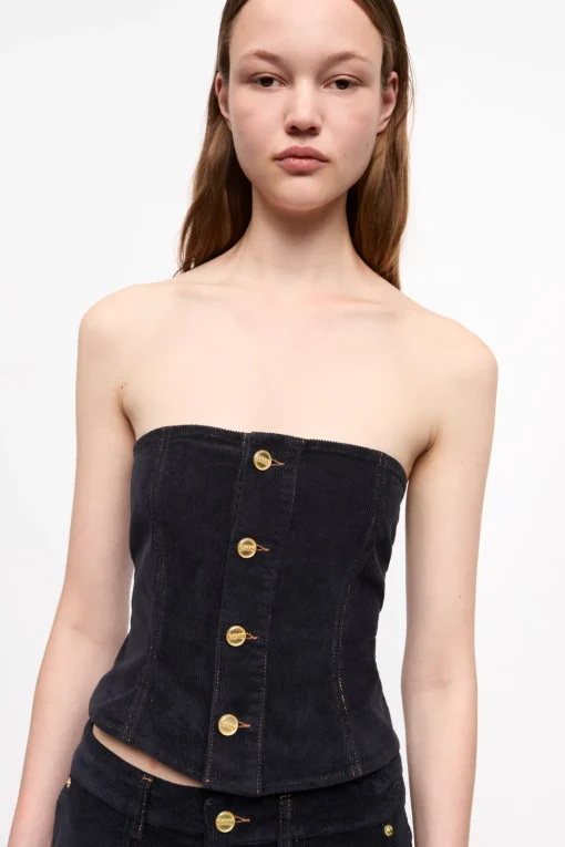 GANNI Fabrics Of The Future | Sett<Blue Washed Corduroy-topp SkyCaptain