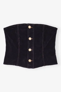 GANNI Fabrics Of The Future | Sett<Blue Washed Corduroy-topp SkyCaptain