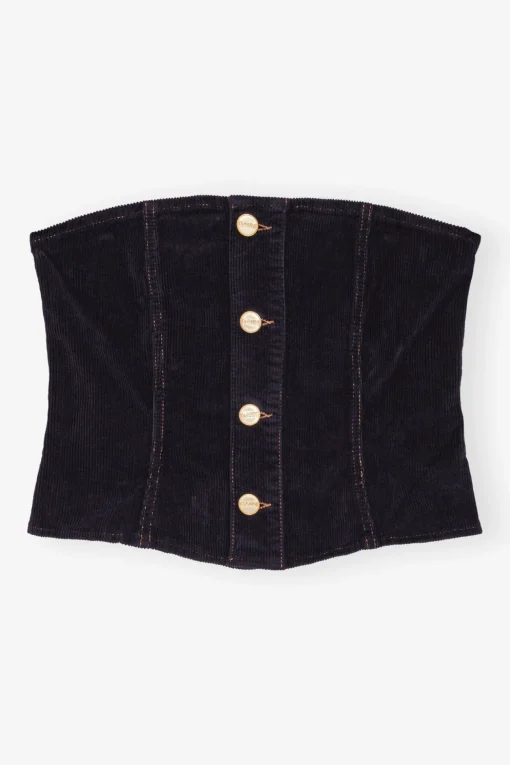 GANNI Fabrics Of The Future | Sett<Blue Washed Corduroy-topp SkyCaptain