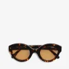 GANNI Solbriller<Brown Chunky Round-solbriller BrandyBrown