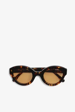 GANNI Solbriller<Brown Chunky Round-solbriller BrandyBrown