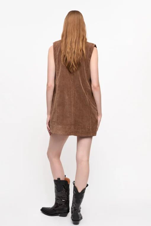 GANNI Ganni Exclusives | Sett<Brown Corduroy Mini-kjole RainDrum